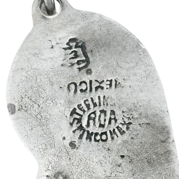 Vintage Mexico Taxco ACA Sterling Silver 925 Abalone Abstract Pendant - Picture 5 of 7